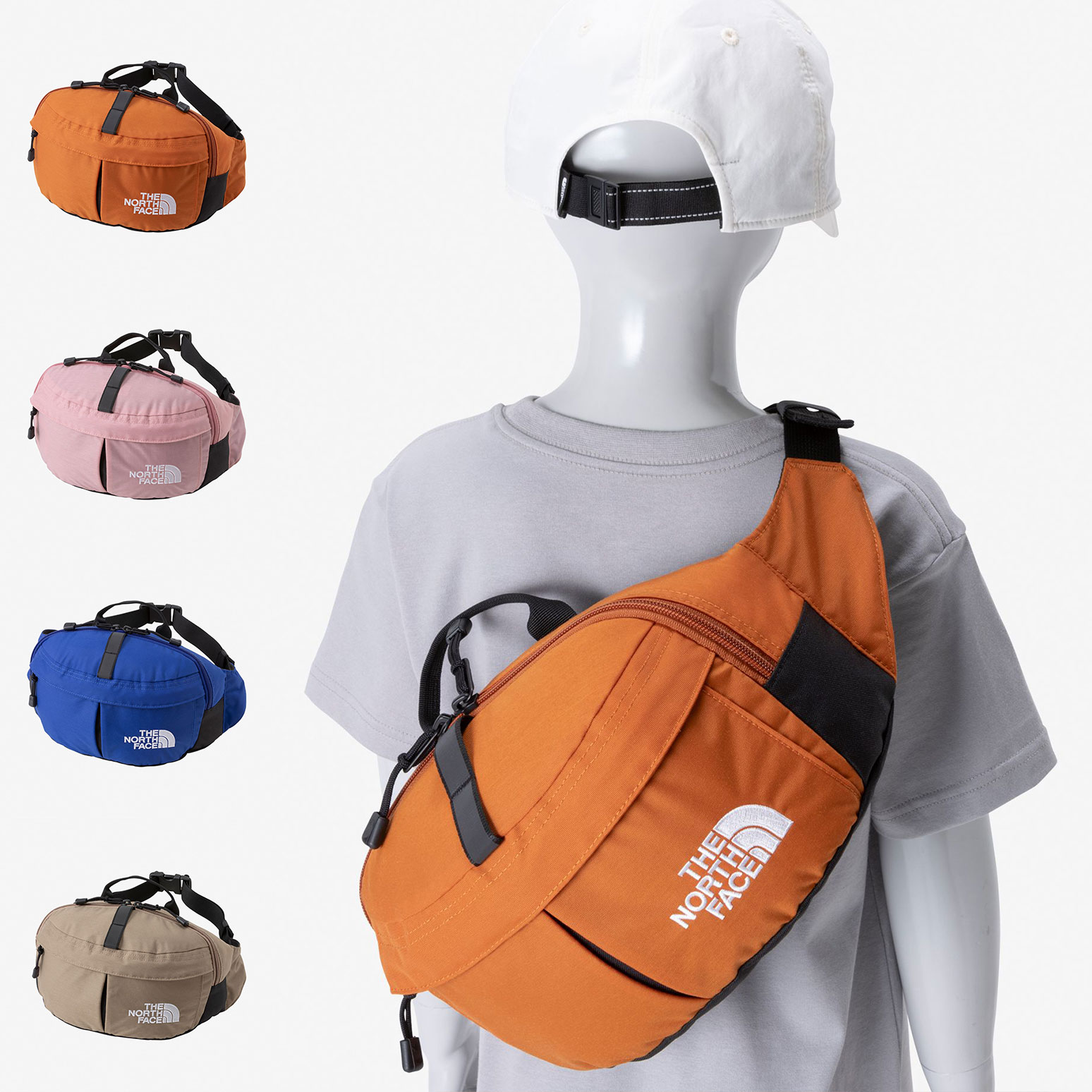 日本北面 the north face 2026夏儿童水饺手机防水斜挎包单肩包4L图片