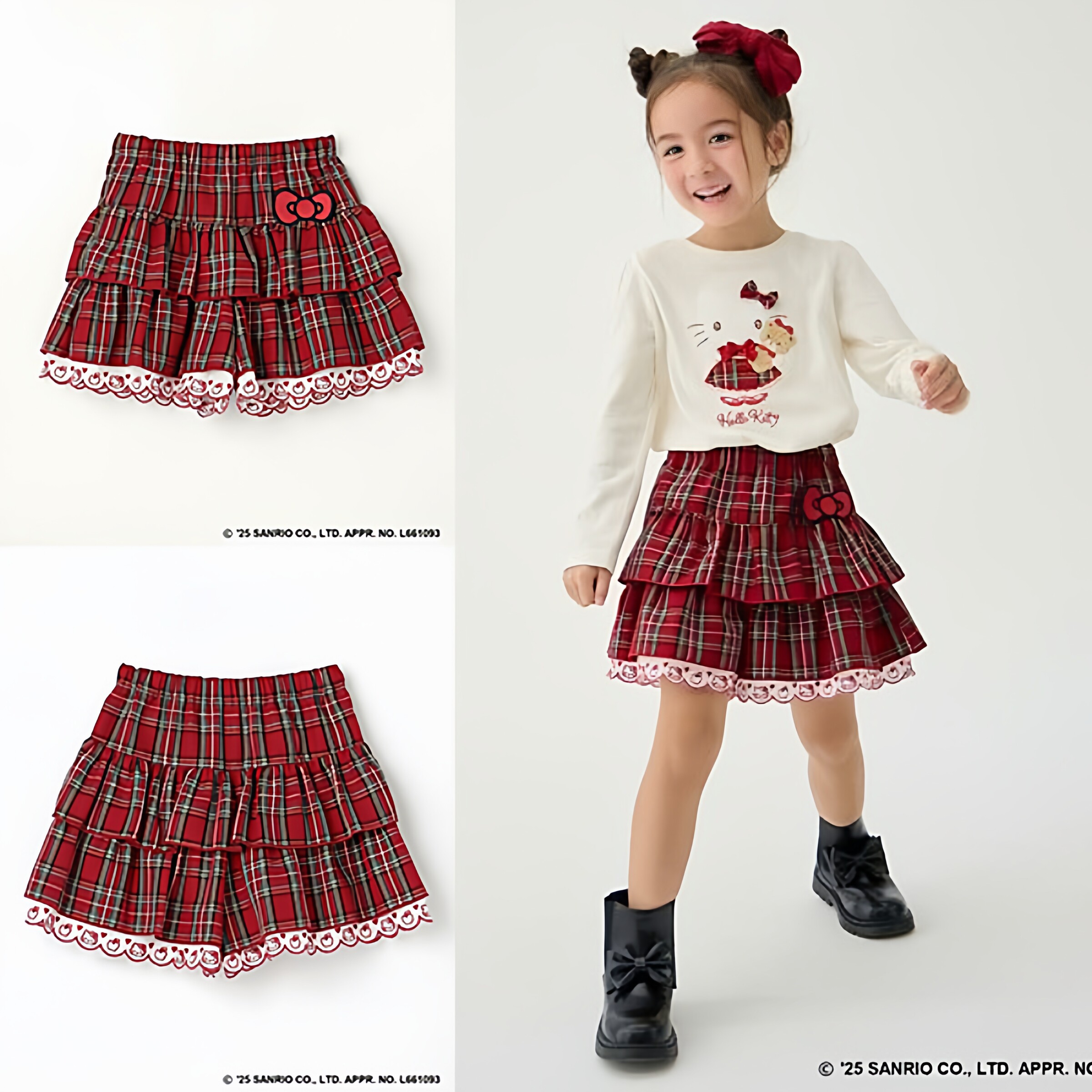 日本三丽鸥凯蒂猫 hello kitty 2026春夏女童装裙裤猫头花边短裤