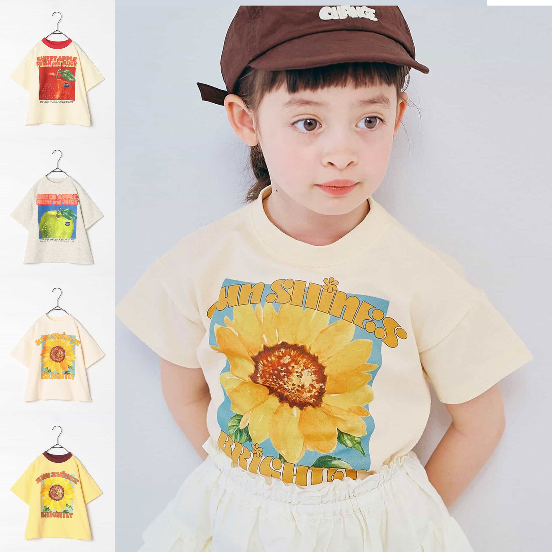 日本 p.premier 2026夏儿童圆筒冰激凌布丁雪糕巴士车宽松短袖T恤