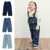 日本 牛仔裤 BREEZE 20256春秋女童刺绣雪花宽松紧腰棉弹力休闲裤