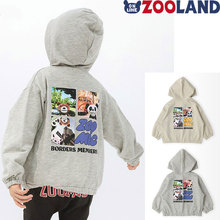 日本 zoomic 2025春儿童刺绣卡通熊猫动物园宽松毛圈运动连帽卫衣