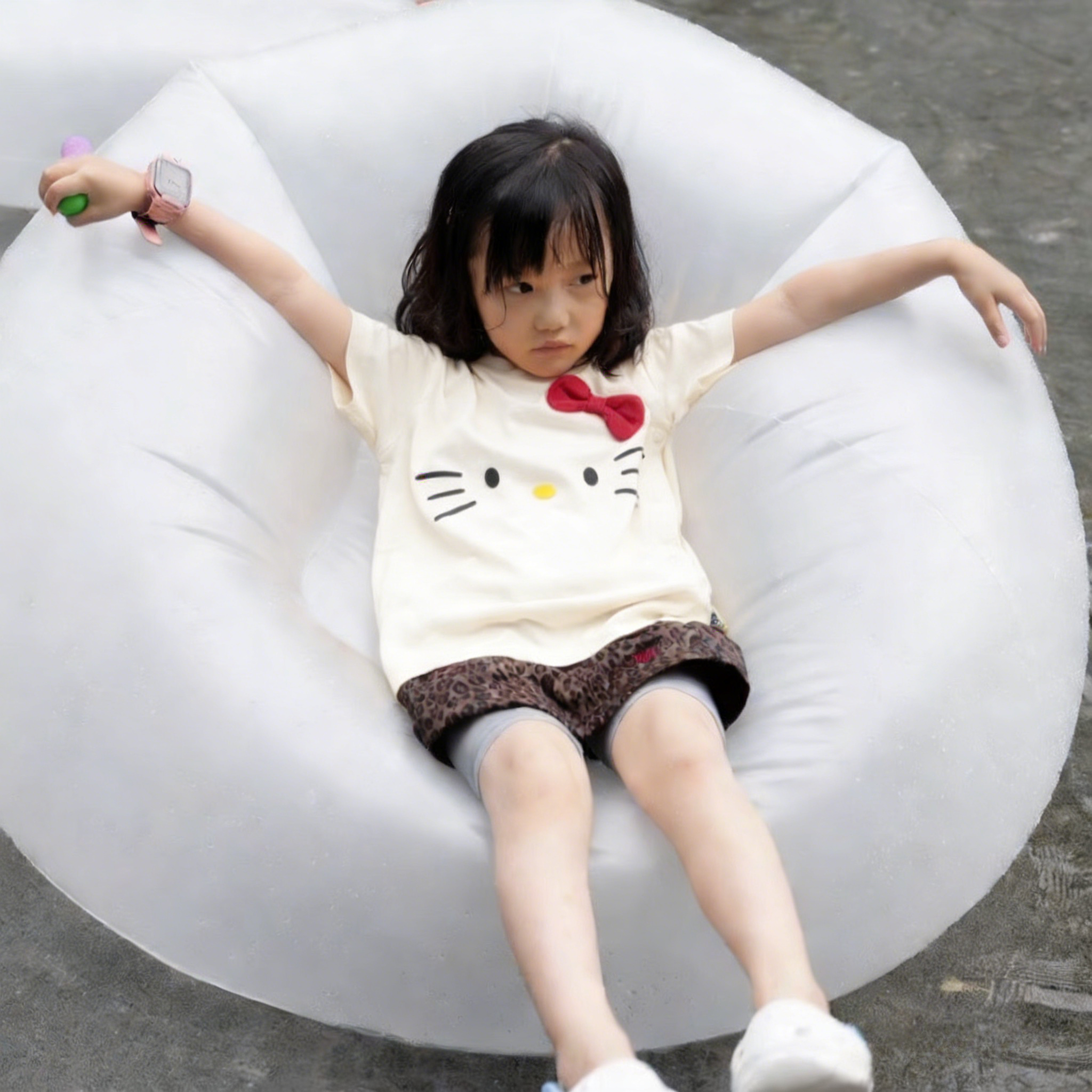 日本凯蒂猫 hello kitty 2026夏季女童装宝宝侧边按扣圆领短袖T恤