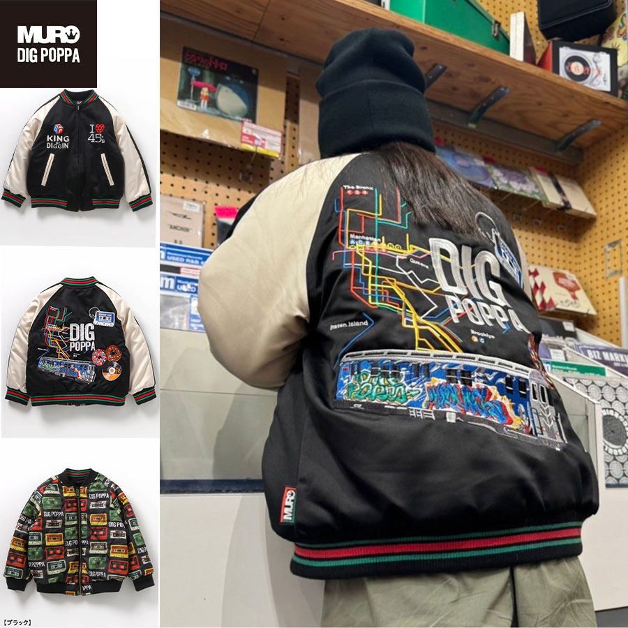 日本 breeze 2025冬儿童muro刺绣修罗甜甜圈唱片棒球服夹棉服夹克