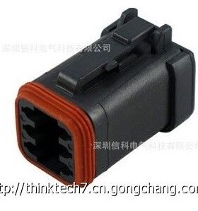 Deutsch德驰6芯连接器母插头改良版黑色 DT06-6S-CE05