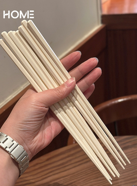 洗碗机可用抗菌合金筷子白色餐具日式尖头防滑寿司筷子5双家庭装