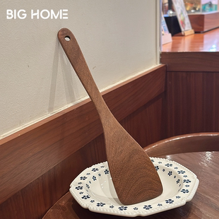 日式实木质锅铲！木柄厨房长柄料理铲子煎牛排炒菜勺子不粘锅木铲