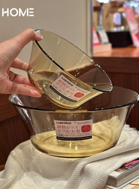 高硼硅玻璃调料碗！圆形棕色耐高温泡面碗吃面大汤碗沙拉可微波