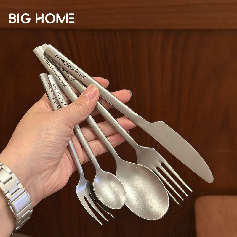日式高级感复古304不锈钢西餐具