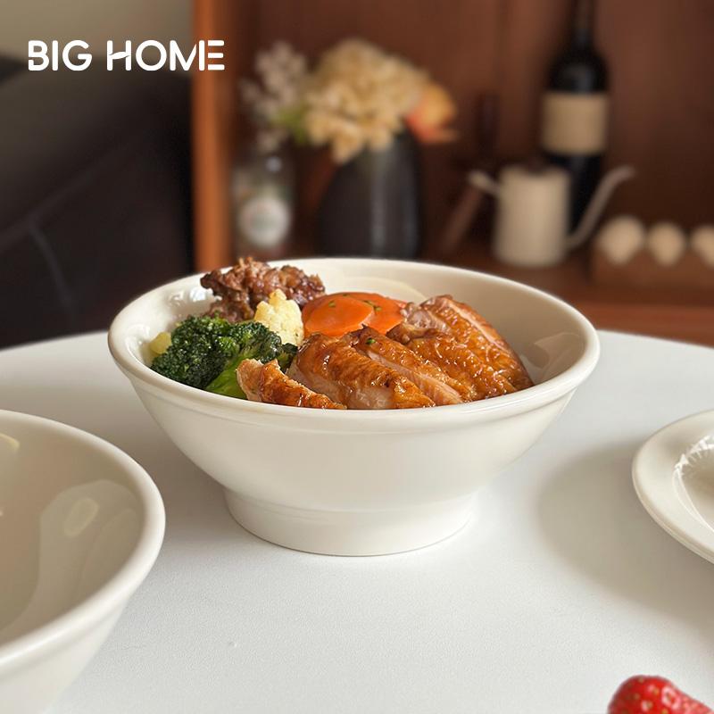 韩式ins风陶瓷面碗宽口高脚