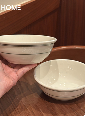 复古绿线陶瓷碗！高颜值家用