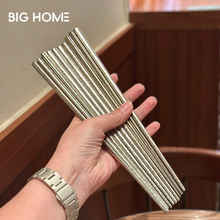 冰花纯钛筷子家用耐高温防滑筷便捷餐具方筷成人中式筷洗碗机可用