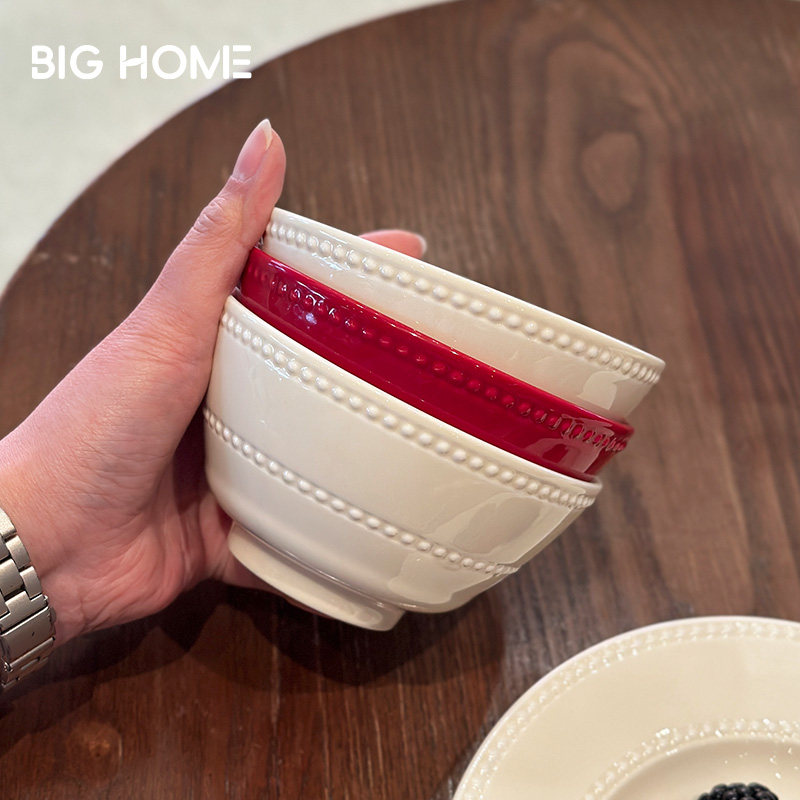 复古陶瓷米饭碗高颜值家用小碗