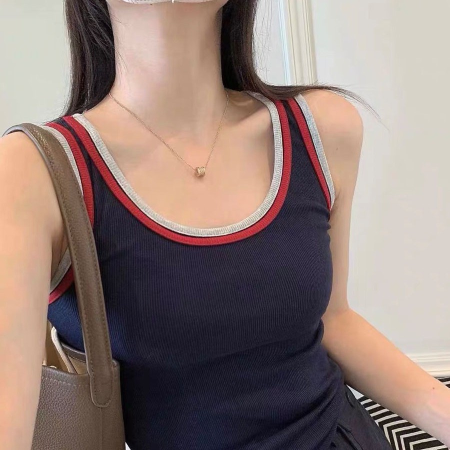 718罩杯一体式撞色背心女秋冬暖氧珍珠绒可外穿打底磨毛保暖内搭