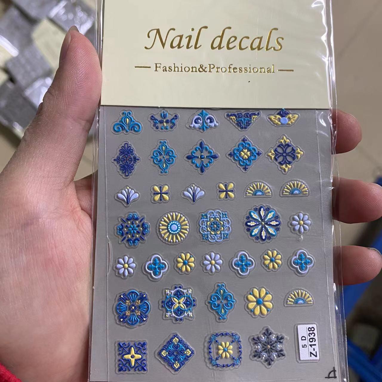 卡通可爱小表情立体浮雕美甲贴纸