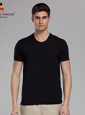 GP企鹅卫队专柜同款夏莫代尔牛奶纤维短袖纯色汗衫男T恤GME11704