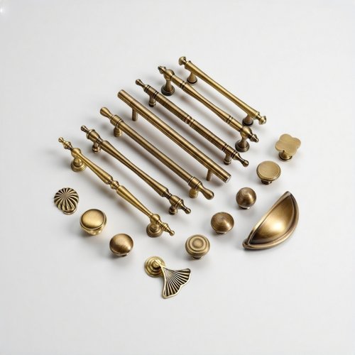 全铜青古法式拉手青古南瓜抽屉枫叶柜门贝壳拉手圆柱中式古铜