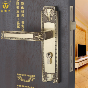 老铜匠门锁中式 全铜彷古门锁卧室房门锁房门锁实木大门锁具家用