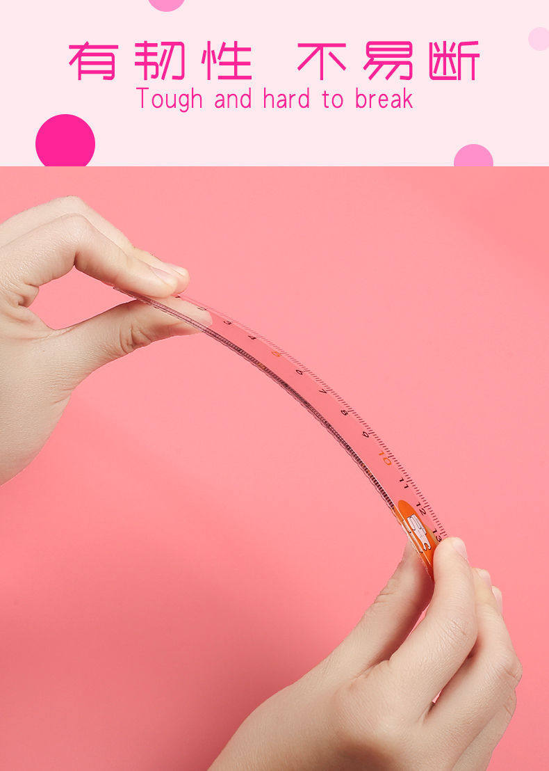 초등학생을위한 물결 모양의 선 15CM 눈금자가있는 아침 햇살 눈금자 귀여운 투명 20CM 하드 눈금자 북마크 눈금자 문구 측정