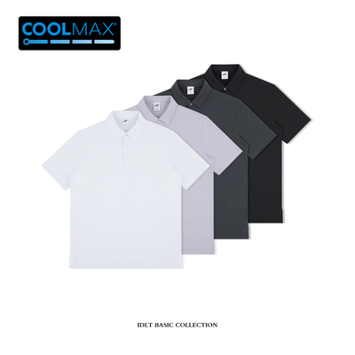 IDLT 正肩COOLMAX 宽松纯色珠地polo衫透气抗皱凉感速干户外CM02