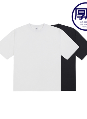 IDLT 【宽松版】354g重磅落肩圆领T恤短袖新疆全棉廓形男 cityboy