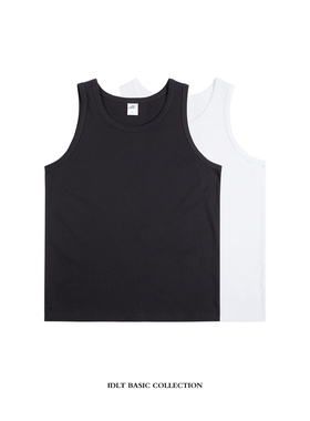 IDLT 平脚背心 高品质 全棉汗背心 宽松休闲 白色套头 男女潮 ins