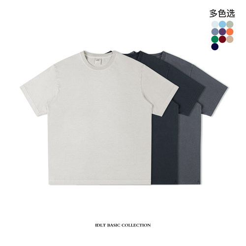 成衣染310g做旧水洗全棉TEET恤