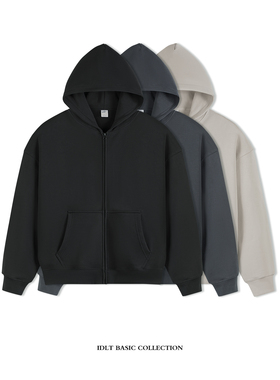 IDLT 510g 重磅全棉 拉链帽衫卫衣廓形宽松原创街头风格百搭 ins