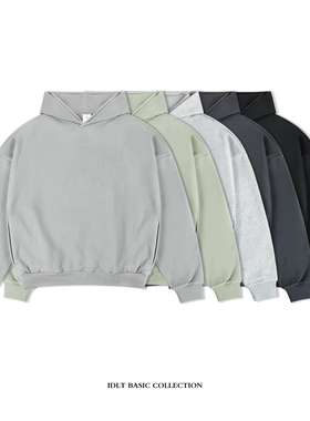 IDLT 廓形帽衫400g落肩宽松卫衣基础款男女潮原创街头百搭ins