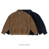 IDLT 潮 外套简约欧美街头风格 灯芯绒哈灵顿夹克 水洗宽松廓形工装