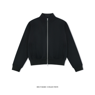 420g毛圈潮短宽休闲基础百搭欧美 拉链卫衣开衫 IDLT 正肩宽松短款