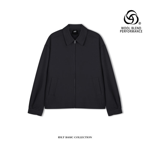 IDLT羊毛翻领夹克拉链外套