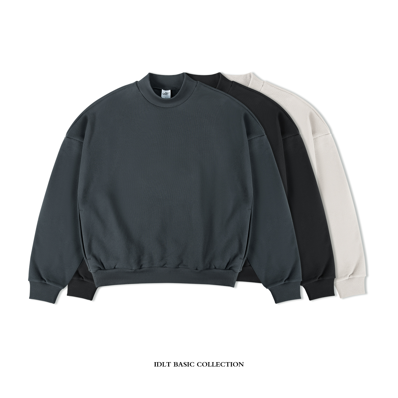 半高领廓形卫衣半高领毛圈卫衣