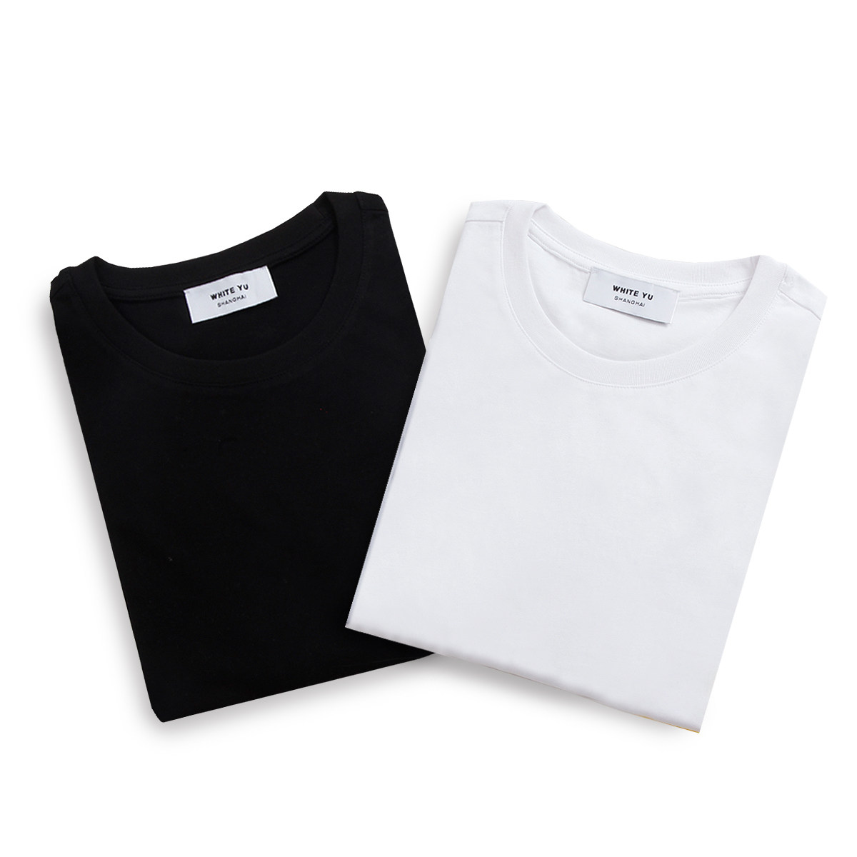thumbnail for [Limited benefits] 2 pieces! White cotton pure color heavyweight thick long-sleeved T-shirt bottoming shirt men's black