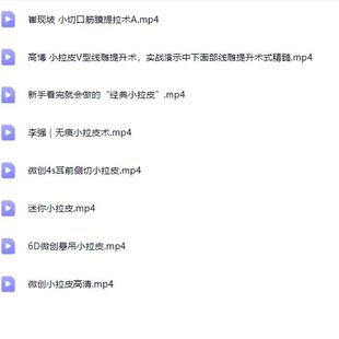 微创无痕悬吊经典小拉皮高博李强崔现坡小切口筋膜提升视频合集