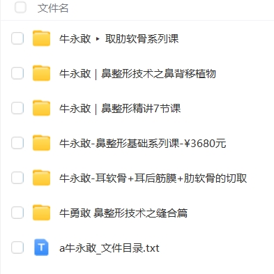 牛永敢鼻整形分步骤精讲合集综合隆鼻术鼻整形缝合技巧