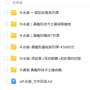 牛永敢鼻整形分步骤精讲合集综合隆鼻术鼻整形缝合技巧