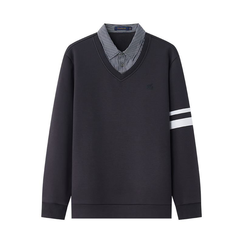 【爆米花专享】领针织衫男长袖深休闲毛衣ABQF157