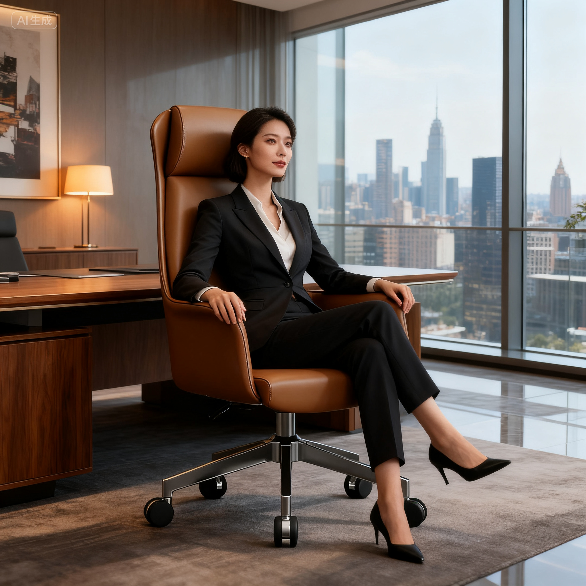 老板椅办公室轻奢高级感商务新款人体工学高端时尚意式极简办公椅