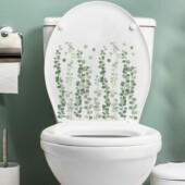 自粘马桶贴纸画防水掀盖贴卫生间洗手间装 饰可移除小藤蔓绿叶图案