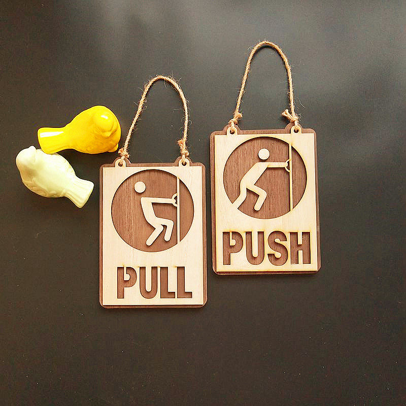 欧式推拉挂牌门牌木质创意家居装饰品咖啡馆茶室个性指示牌提示牌