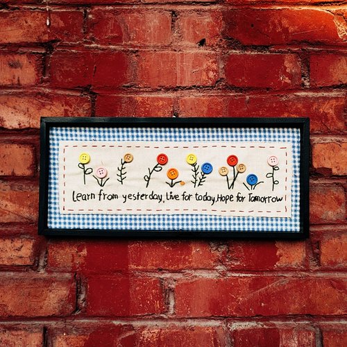 生活的真谛中古风手工刺绣贴布画