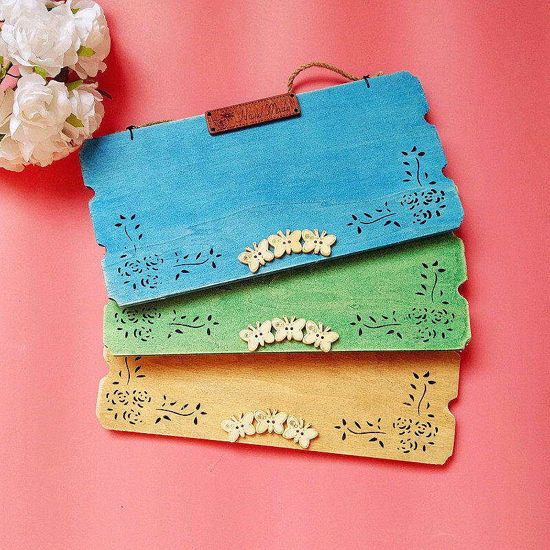 欧式复古diy空白木挂牌门牌定制创意家居壁饰营业中装饰牌提示牌