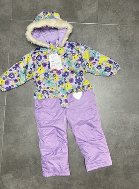 【80后妍妍】出口日本连体爬服滑雪服防风防水透气保暖冬装女童装