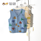儿童加绒背心 瑁恩瑁爱男童保暖马甲开衫 金钻绒 一体绒