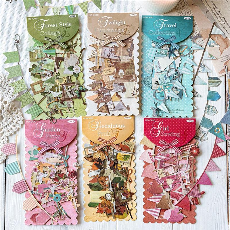 复古长条硬卡贴纸手作派对