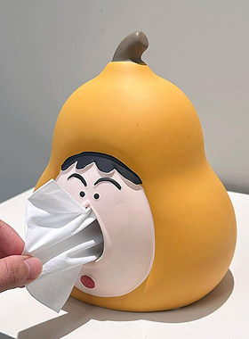 阿呆纸巾盒可爱卡通客厅茶几餐巾盒卧室桌面创意抽纸盒装饰小摆件