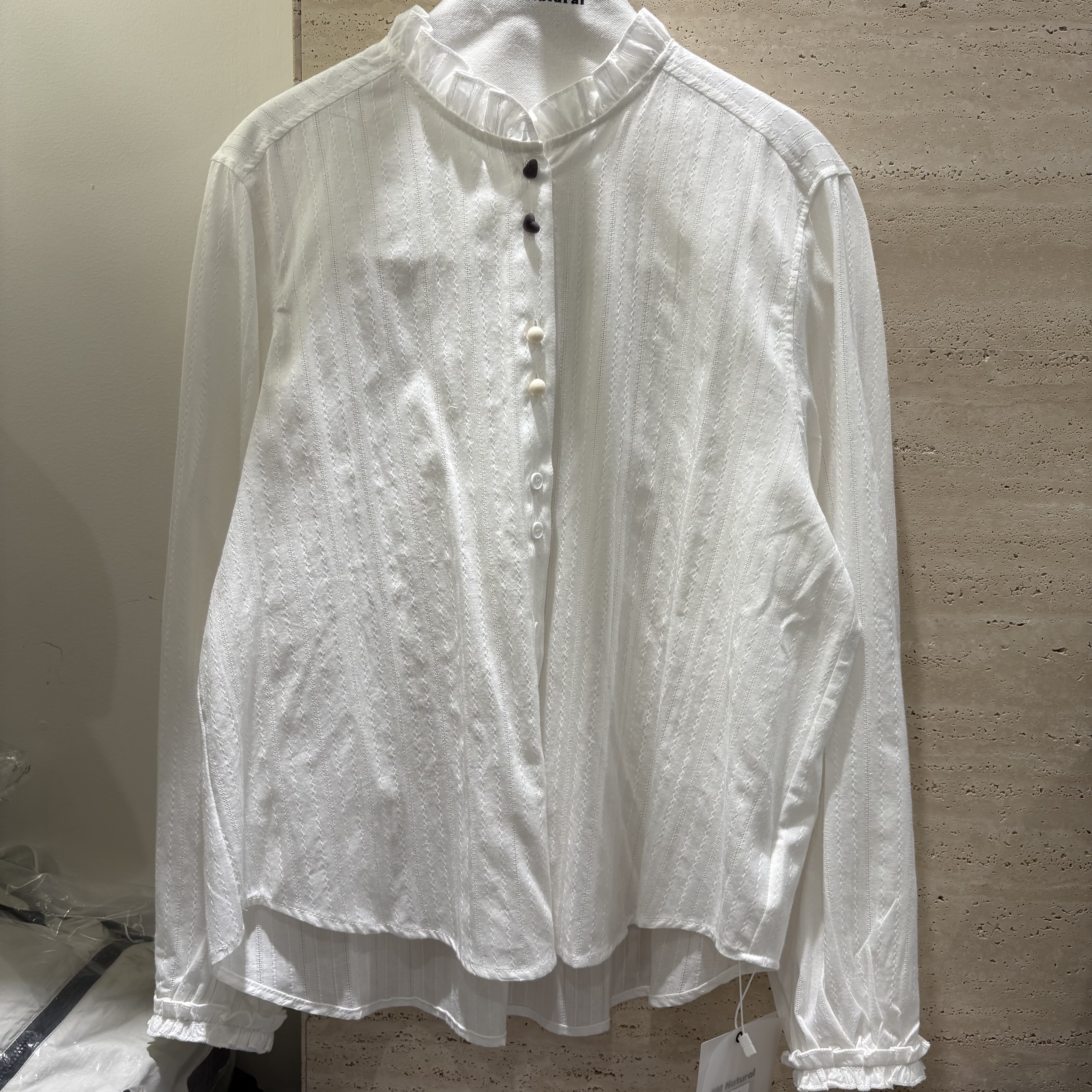 法式温柔风木耳边立领白衬衫女2026早春新款肌理感宽松长袖上衣,女装/女士精品,衬衫,淘宝优惠券,粉丝福利购,淘宝优惠卷