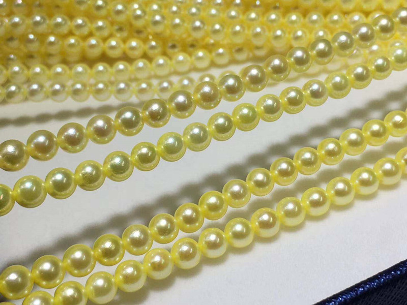 羽皇淡金色海水珍珠项链