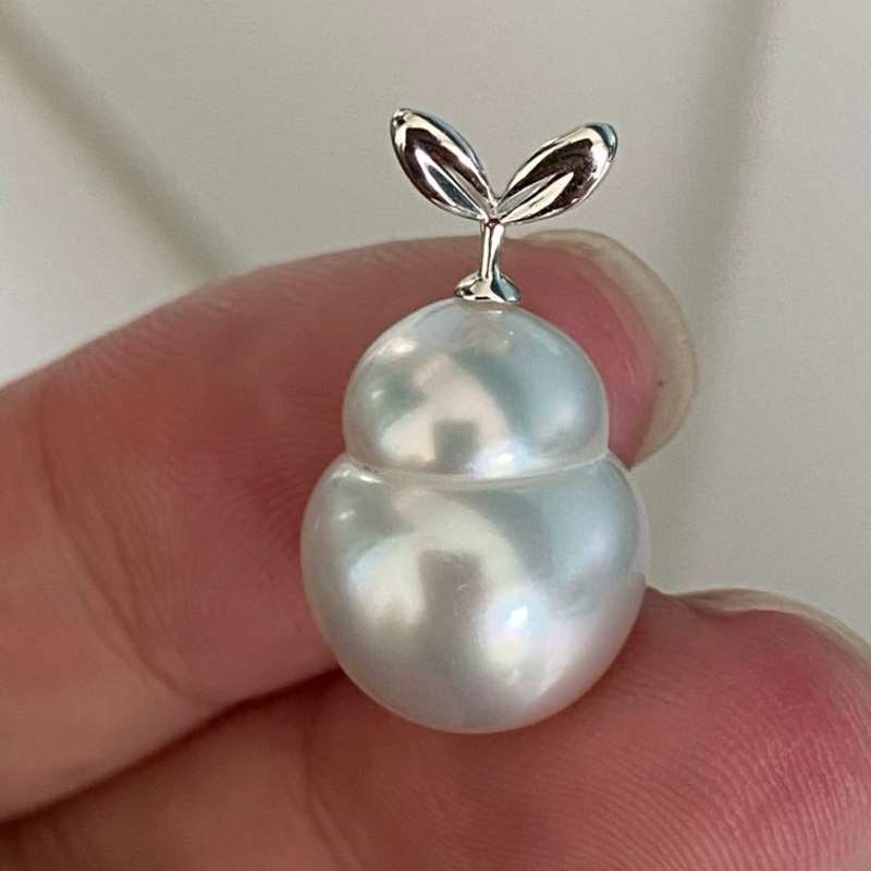 巴洛克澳白吊坠葫芦海水珍珠