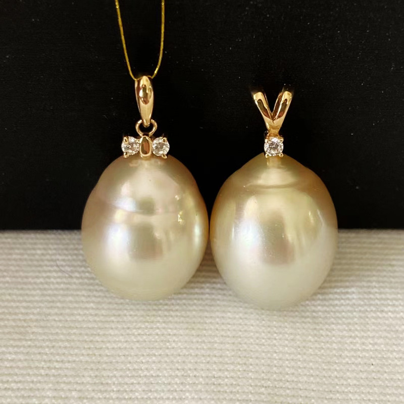 巴洛克南洋金珠18K黄金海水近圆